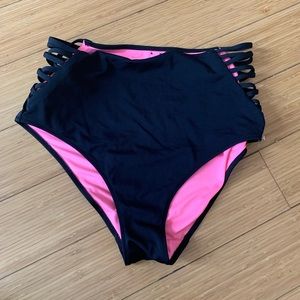 New Victoria’s Secret/ Pink Swim High waisted Bottoms in black 🖤